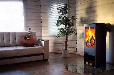 Půloválné sklo před krb Vzor z přírodního kamene