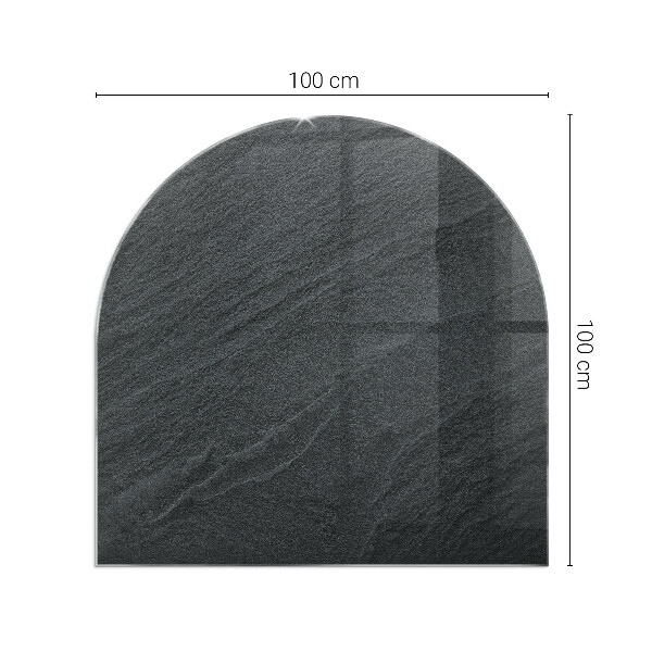 Půloválné sklo před krb Vzor z přírodního kamene