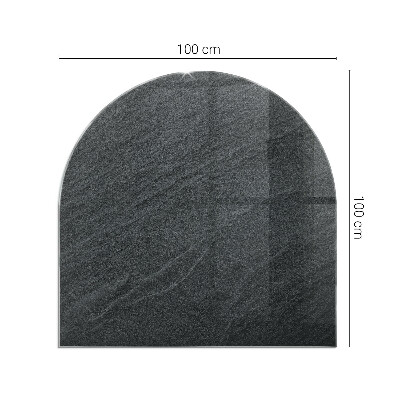 Půloválné sklo před krb Vzor z přírodního kamene