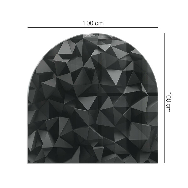 Půloválná podložka pod krbová kamna Geometrie ve třech rozměrech