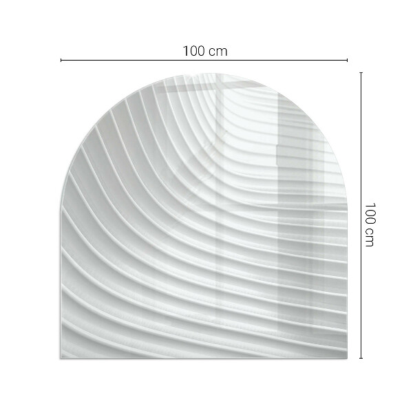 Půloválné sklo před krb Vlny jemných tvarů