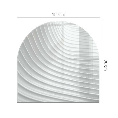 Půloválné sklo před krb Vlny jemných tvarů