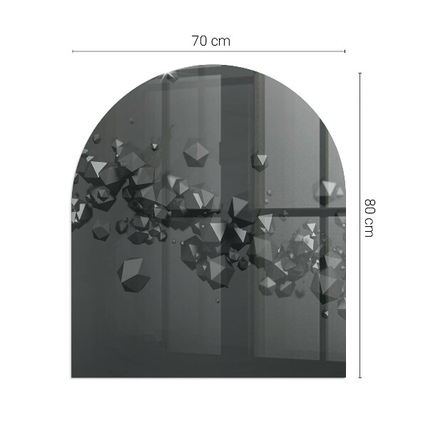 Půloválná skleněná podložka pod kamna Abstraktní oblačnosti se tvoří v pevných látkách