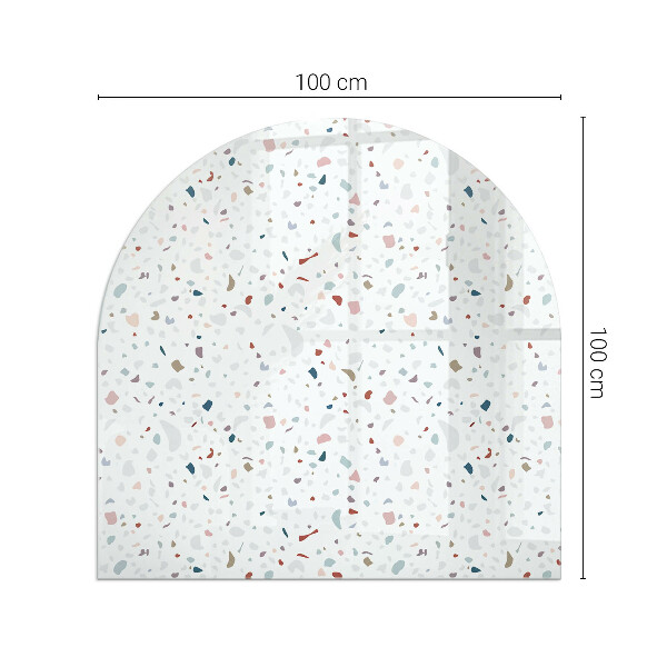 Půloválné sklo před krb Tvary v miniatuře