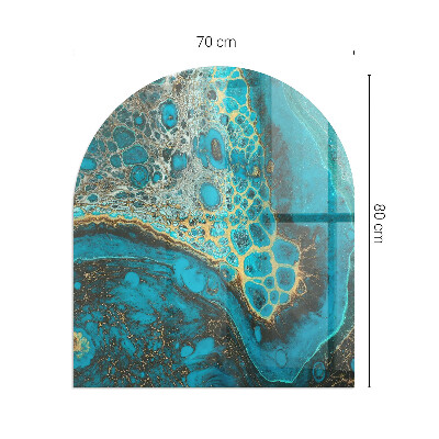 Půloválná podložka pod krbová kamna Organický vzor v abstraktním stylu