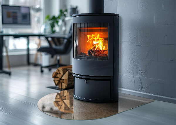 Půloválné sklo před krb Povaha kamenné struktury