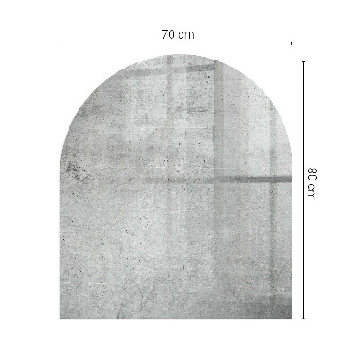 Půloválné sklo před krb Vzorek surového betonu