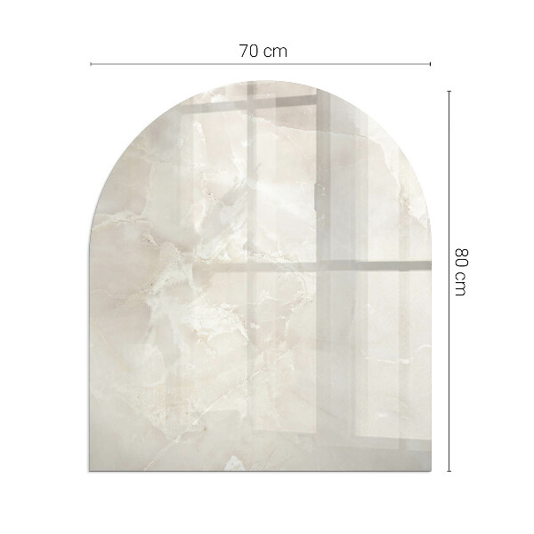 Půloválná skleněná podložka pod kamna Mramorový organický motiv