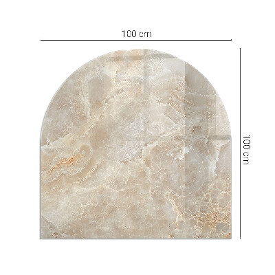 Půloválné sklo před krb Kamenný vzor inspirovaný přírodou