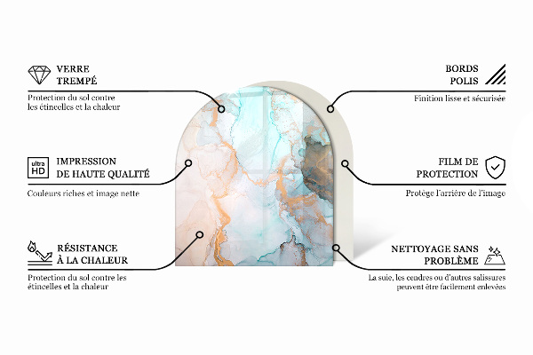 Půloválná podložka pod krbová kamna Desky v přírodním stylu