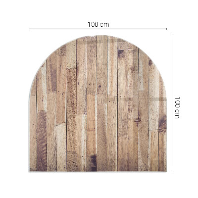 Půloválné sklo před krb Dřevěný vzor v geometrickém uspořádání