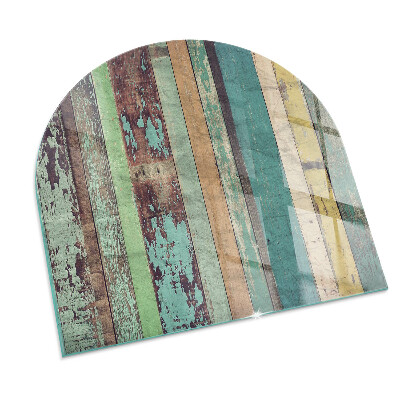 Půloválná skleněná podložka pod kamna Barvy desek v různých tónech