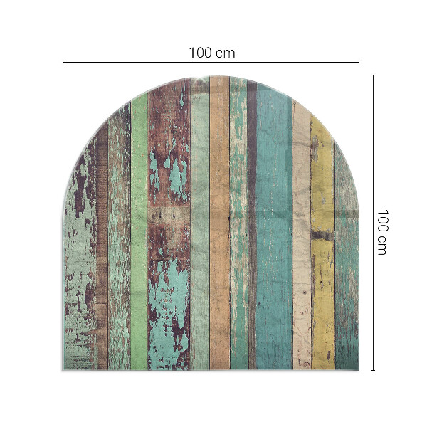 Půloválná skleněná podložka pod kamna Barvy desek v různých tónech