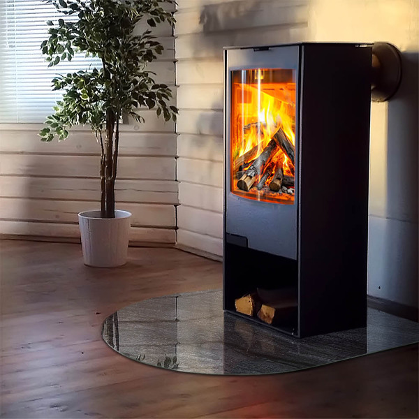 Půloválná podložka pod krbová kamna Vzor skalní struktury