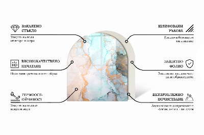 Půloválná skleněná podložka pod kamna Stylový rostlinný motiv