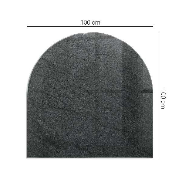 Půloválné sklo před krb Kamenná struktura vzor