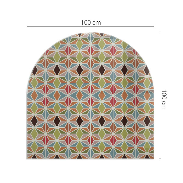 Půloválná skleněná podložka pod kamna Polygonální vzory na webu