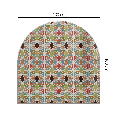 Půloválná skleněná podložka pod kamna Polygonální vzory na webu