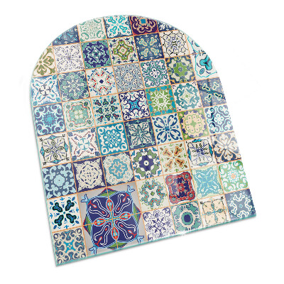 Půloválná podložka pod krbová kamna Mozaikové dekorativní vzory