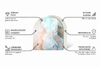 Půloválná podložka pod krbová kamna Mozaikové dekorativní vzory