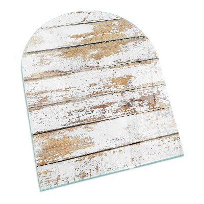 Půloválná podložka pod krbová kamna Rezavé dřevěné prkno