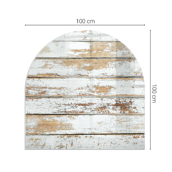 Půloválná podložka pod krbová kamna Rezavé dřevěné prkno