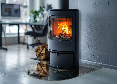 Půloválná skleněná podložka pod kamna Květinový motiv s motýly