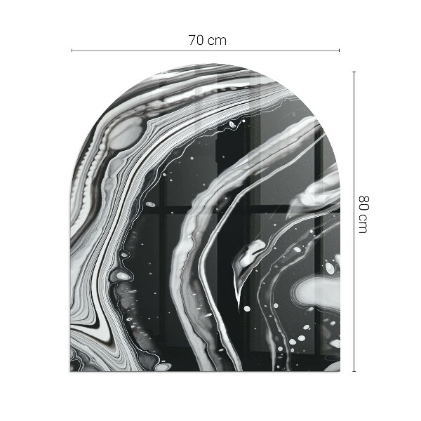 Půloválná podložka pod krbová kamna Abstraktní vlnité a lineární vzory