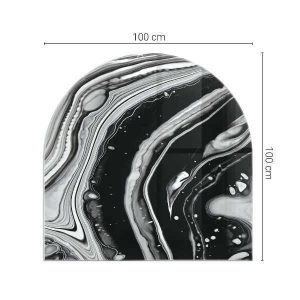 Půloválná podložka pod krbová kamna Abstraktní vlnité a lineární vzory