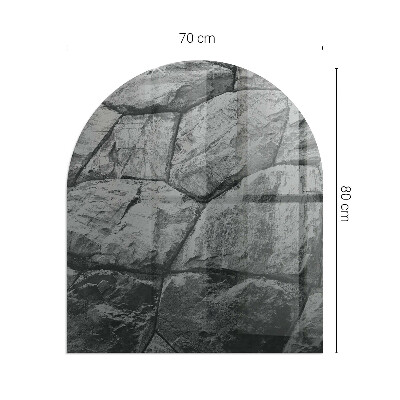 Půloválná skleněná podložka pod kamna Kamenný styl v přírodní verzi