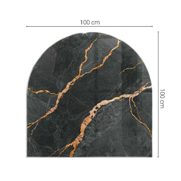 Půloválná podložka pod krbová kamna Mramorový styl s jemným žilkováním