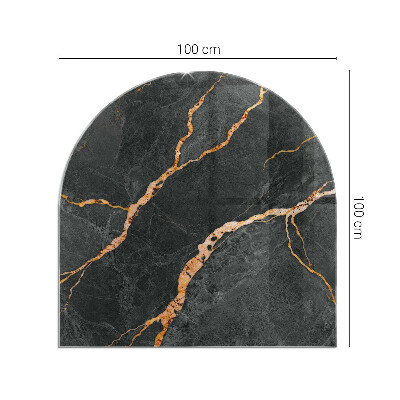 Půloválná podložka pod krbová kamna Mramorový styl s jemným žilkováním