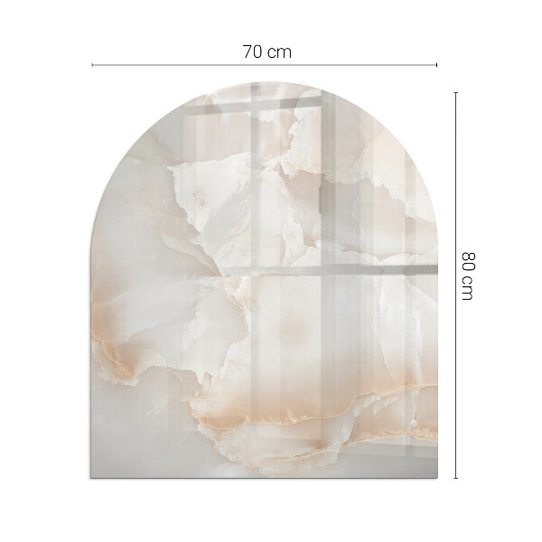 Půloválné sklo před krb Kamenný organický motiv