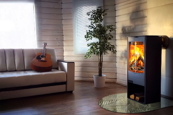 Půloválná skleněná podložka pod kamna Tropické listy na pozadí