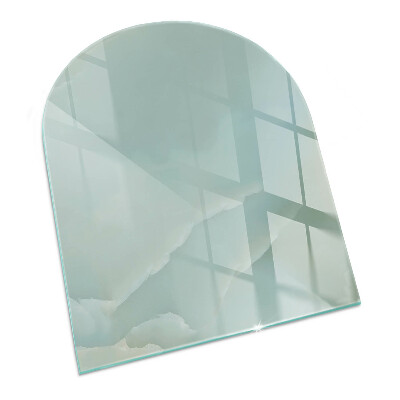 Půloválná podložka pod krbová kamna Mramorový motiv v jemných tónech