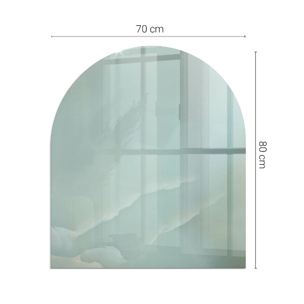 Půloválná podložka pod krbová kamna Mramorový motiv v jemných tónech