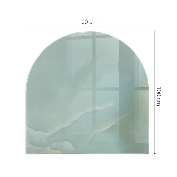 Půloválná podložka pod krbová kamna Mramorový motiv v jemných tónech