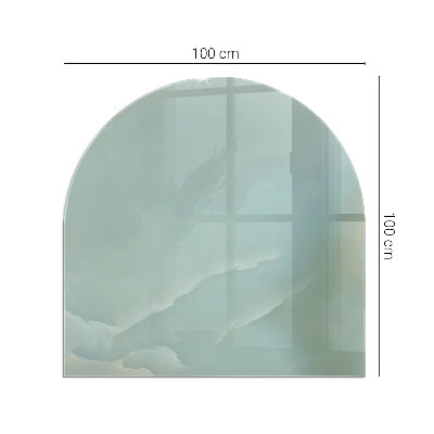 Půloválná podložka pod krbová kamna Mramorový motiv v jemných tónech