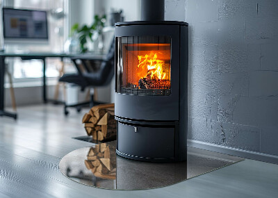 Půloválná podložka pod krbová kamna Vzor inspirovaný kamenem