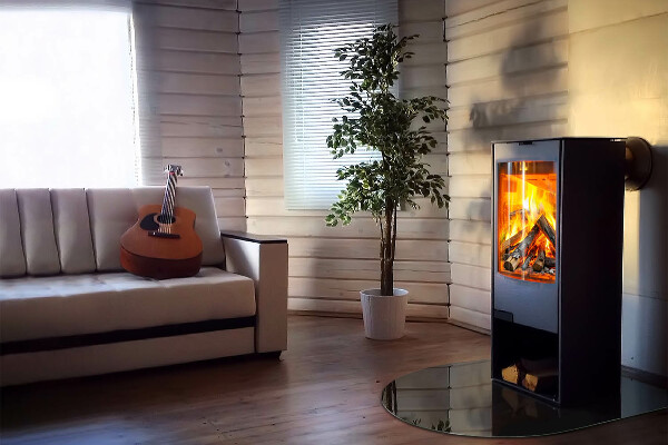 Půloválná podložka pod krbová kamna Barva Černá