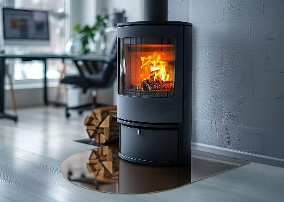 Půloválná podložka pod krbová kamna Barva Hnědá