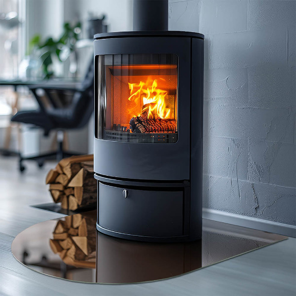 Půloválná podložka pod krbová kamna Barva Hnědá