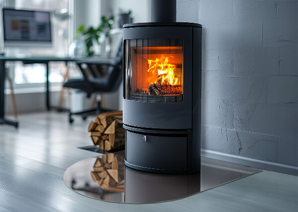 Půloválná podložka pod krbová kamna Barva béžová