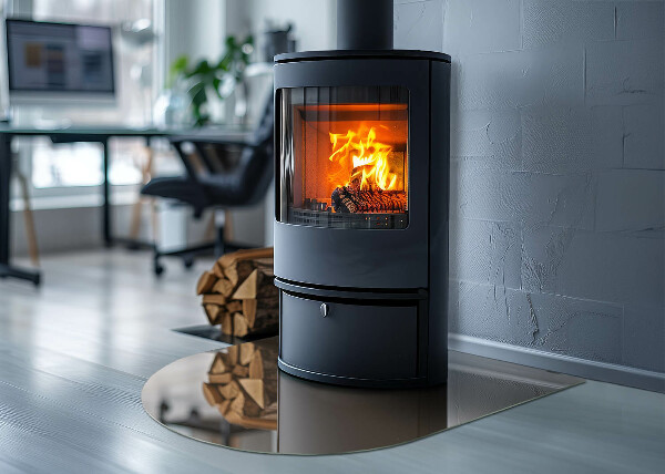 Půloválné sklo před krb Barva Hnědá