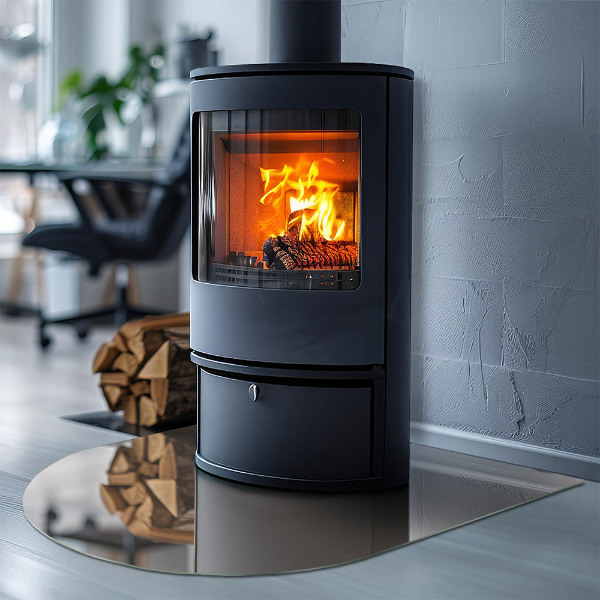 Půloválná skleněná podložka pod kamna Barva Hnědá