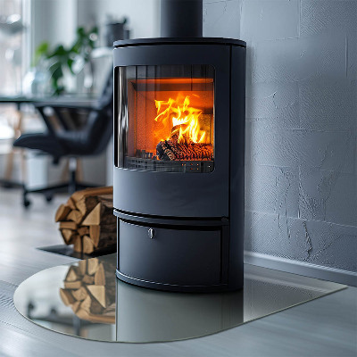 Půloválná skleněná podložka pod kamna Barva světle zelená