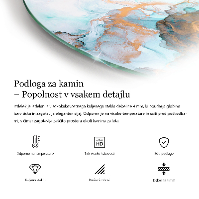 Půloválná podložka pod krbová kamna Světle krémová barva