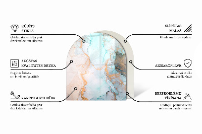 Půloválná skleněná podložka pod kamna Barva šedá