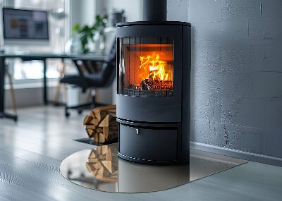 Půloválná skleněná podložka pod kamna Barva béžová