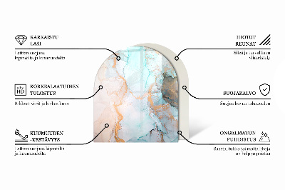 Půloválná skleněná podložka pod kamna Barva béžová
